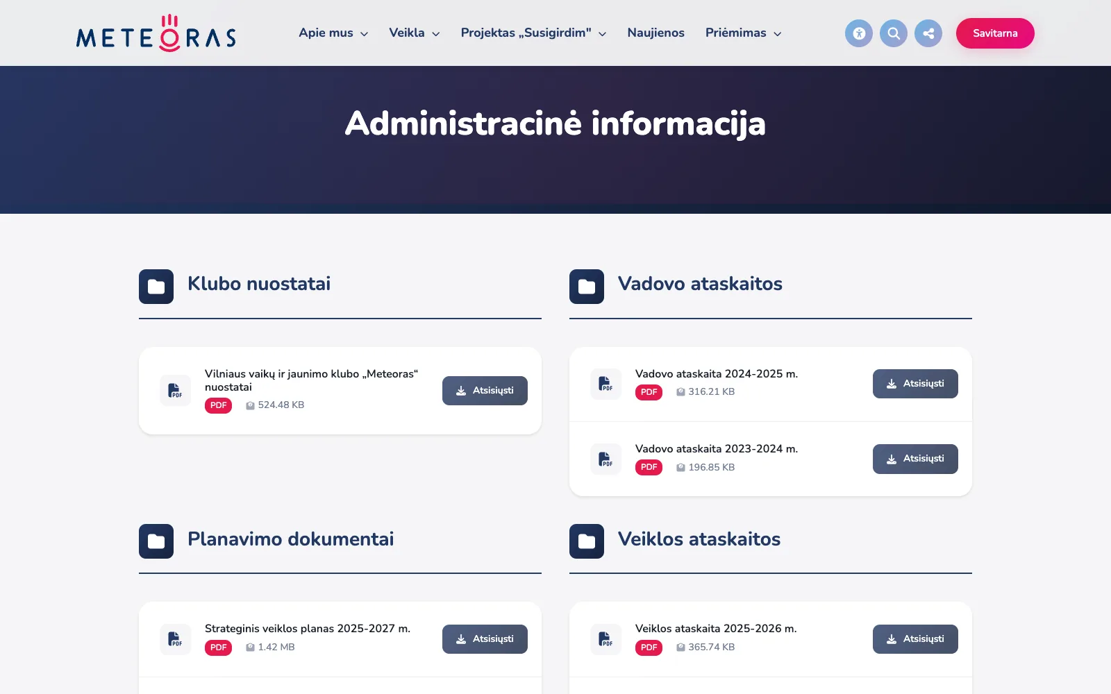 Administrative information: statutes, director's and activity reports, planning documents to download.