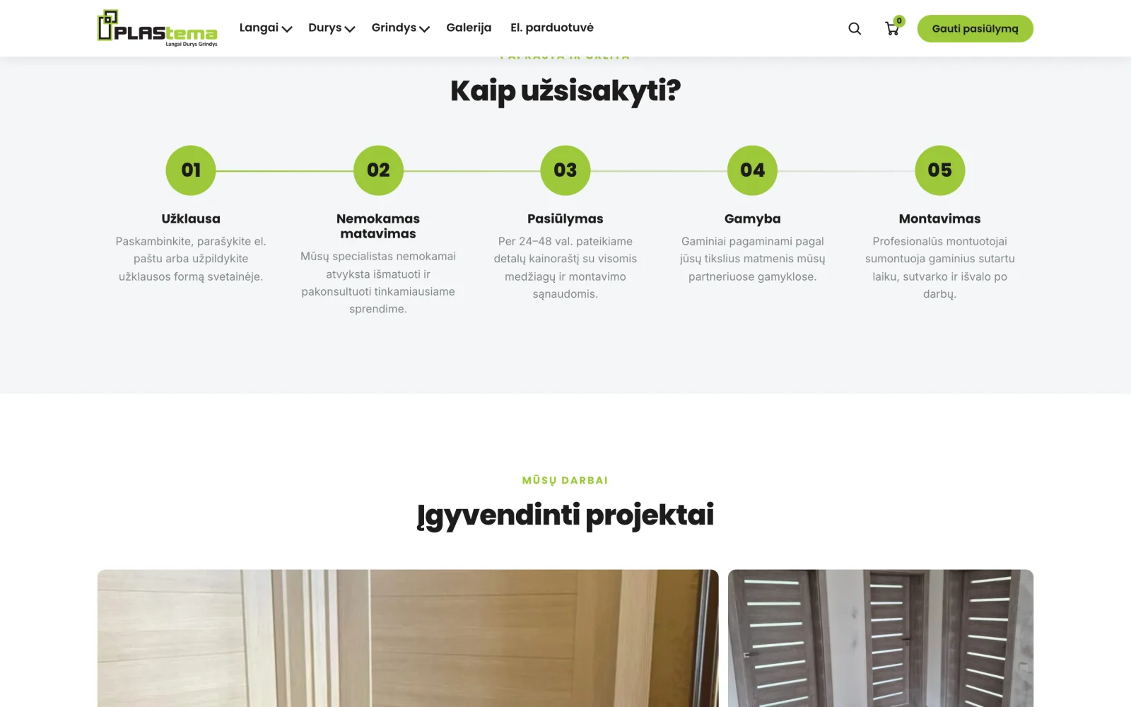 The ordering process in steps, from enquiry to installation.