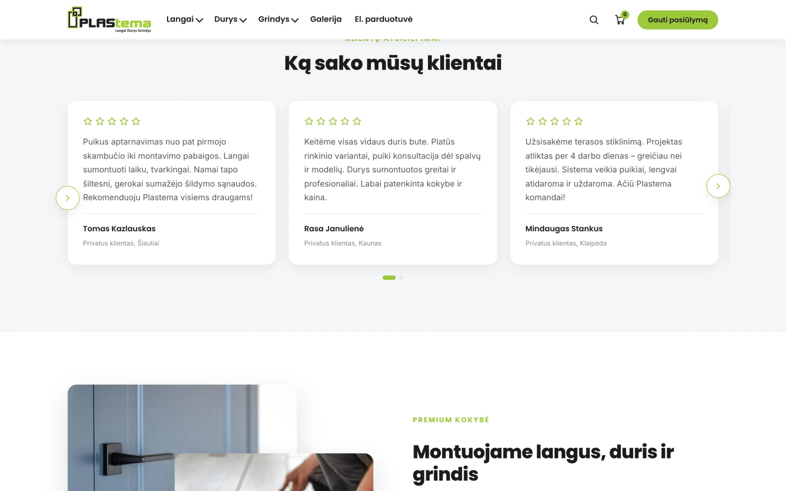 Customer reviews section.