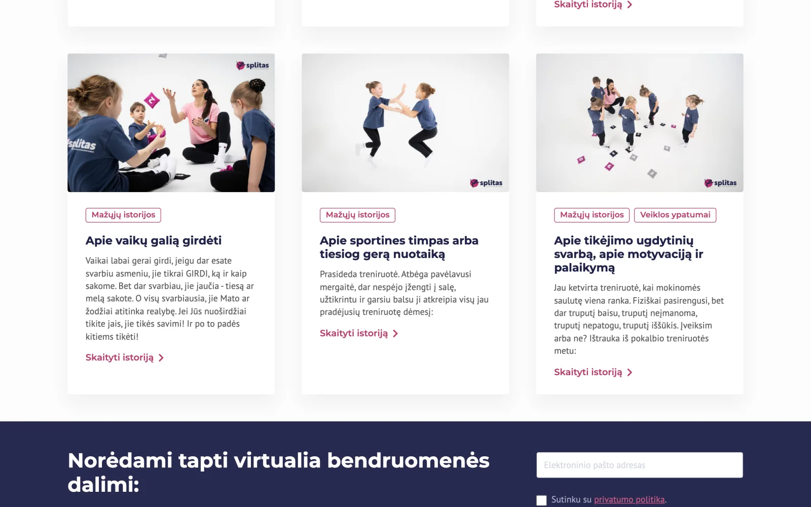 Articles continued: posts about children's development and motivation.