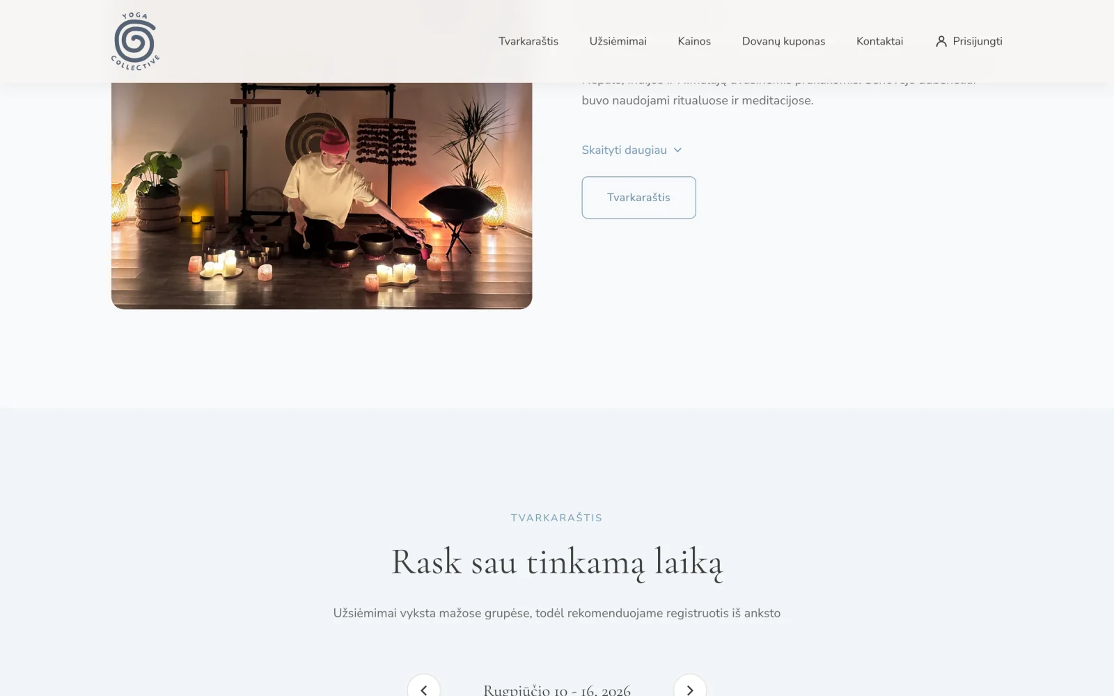 Sound therapy description: the longer text expands in place without taking the visitor off the page.
